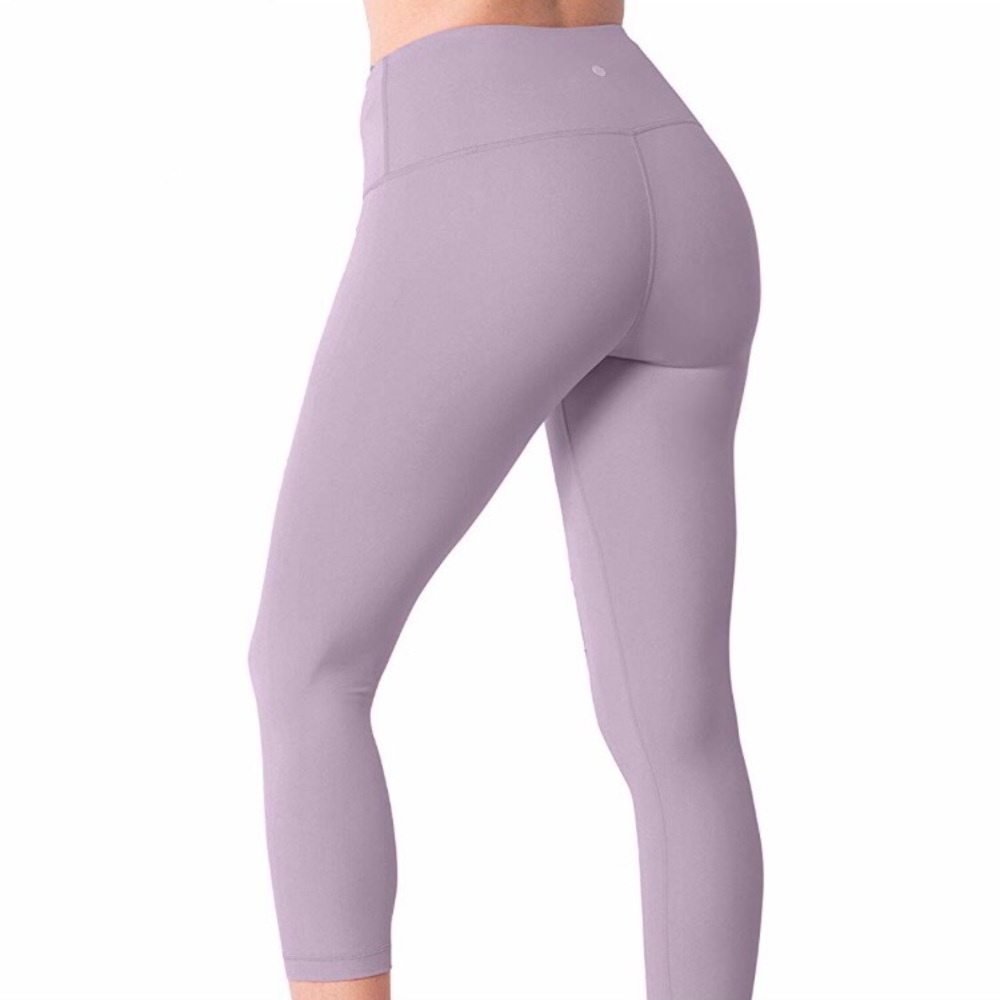Yogalicious High Rise Crop Leggings in Plum Frost